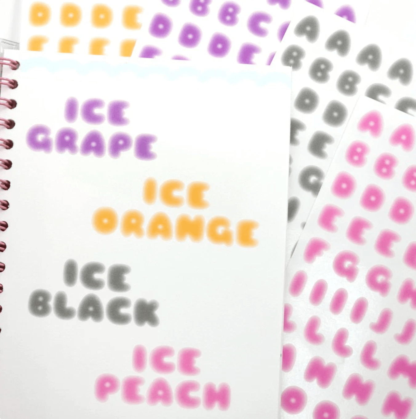 [PT04] Polticker 'Ice Fruits ver.2' Alphabet Sticker Sheets (options) - Polticker_PT04S1 - Orange_korean_sticker_stationery