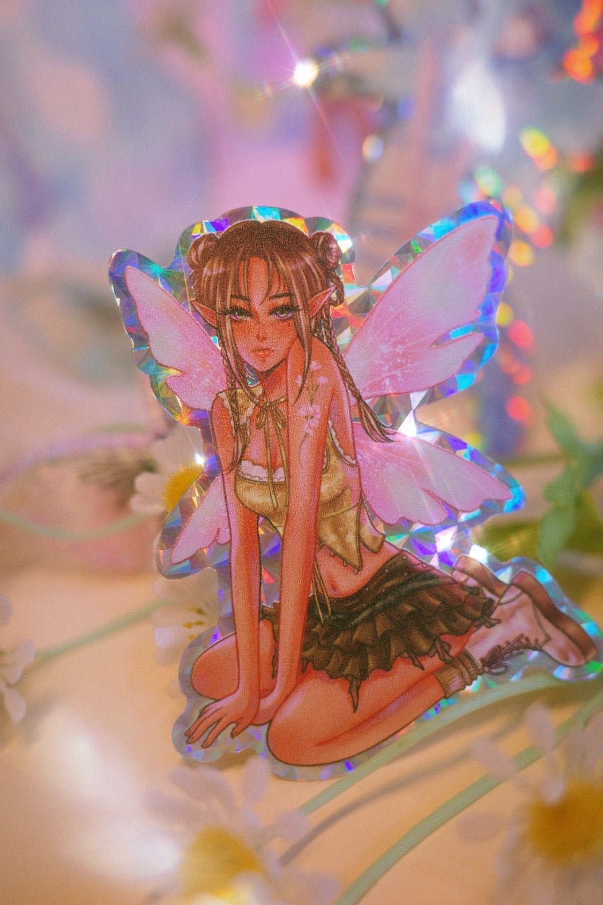 [PT05] Paerytopia Fairy Holo Diecut Stickers (options) - Paerytopia_PT05S2 - Fairy B (Green)_korean_sticker_stationery