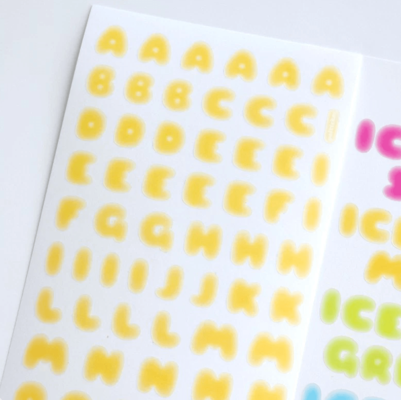 [PT05] Polticker 'Ice Fruits ver.1' Alphabet Sticker Sheets (options) - Polticker_PT05S2 - Yellow_korean_sticker_stationery