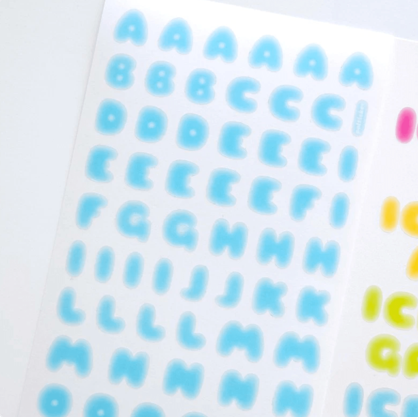 [PT05] Polticker 'Ice Fruits ver.1' Alphabet Sticker Sheets (options) - Polticker_PT05S3 - Blue_korean_sticker_stationery