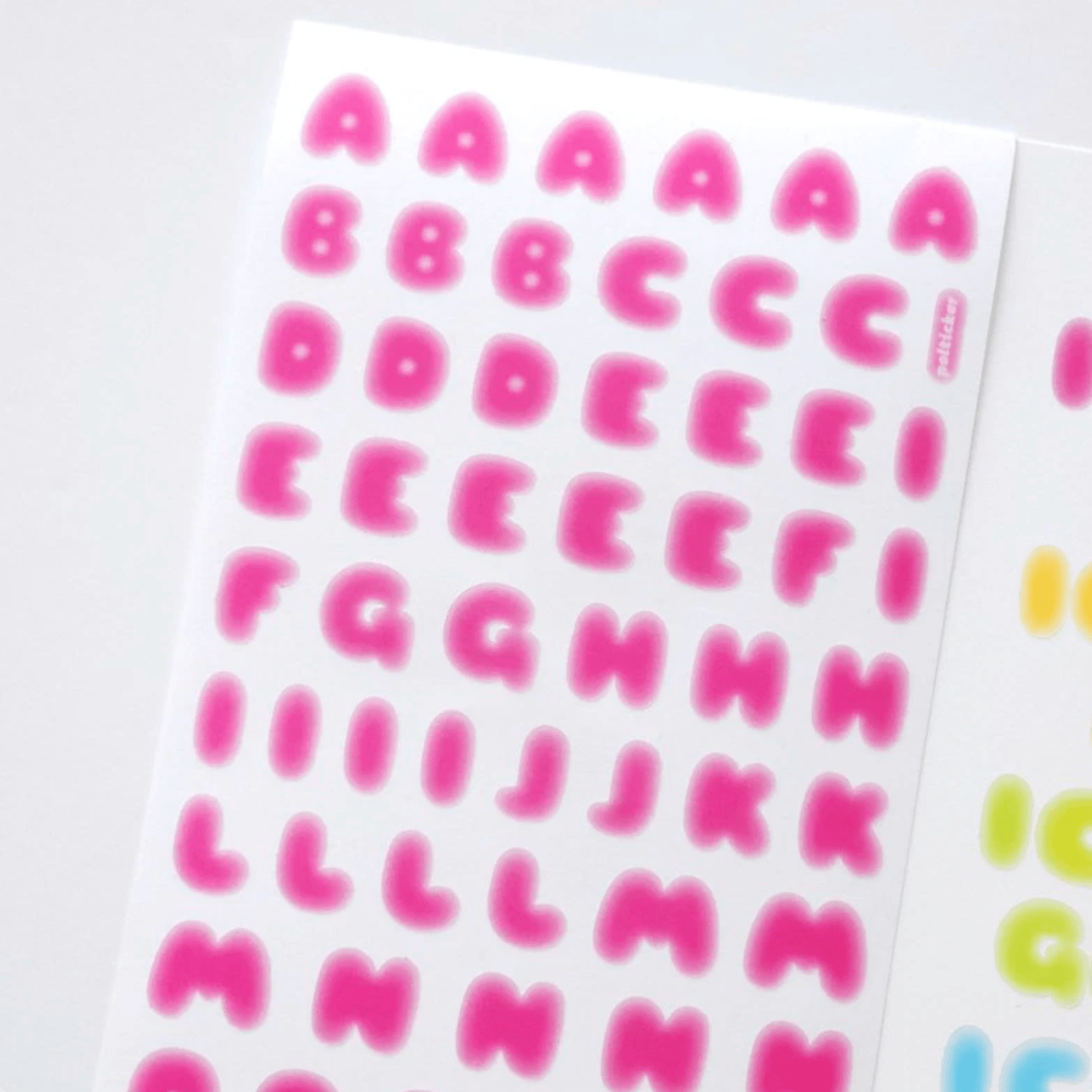[PT05] Polticker 'Ice Fruits ver.1' Alphabet Sticker Sheets (options) - Polticker_PT05S1 - Pink_korean_sticker_stationery