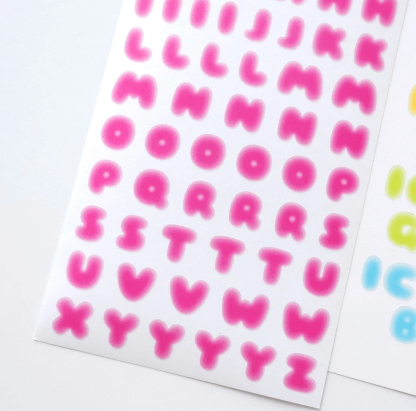 [PT05] Polticker 'Ice Fruits ver.1' Alphabet Sticker Sheets (options) - Polticker_PT05S1 - Pink_korean_sticker_stationery