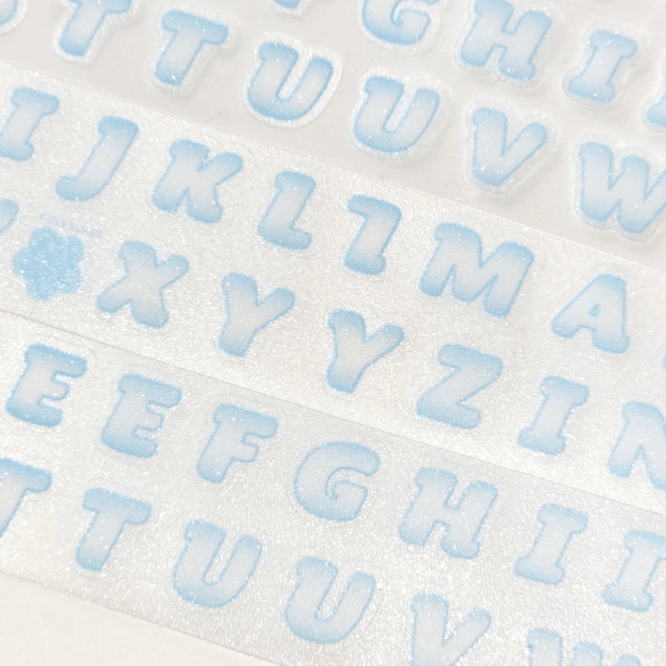 [PT09] Polticker 'New Kid Cream Alphabet' Sugar Glitter Kisscut Masking Tape (options) - Polticker_PT09S2 - Blue_korean_sticker_stationery