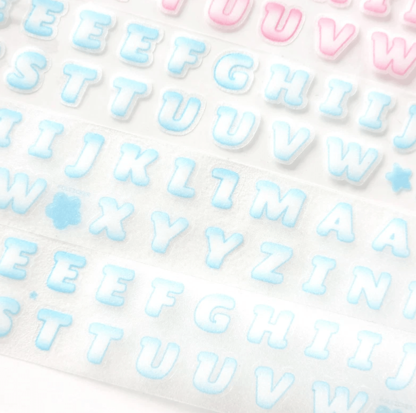 [PT09] Polticker 'New Kid Cream Alphabet' Sugar Glitter Kisscut Masking Tape (options) - Polticker_PT09S2 - Blue_korean_sticker_stationery