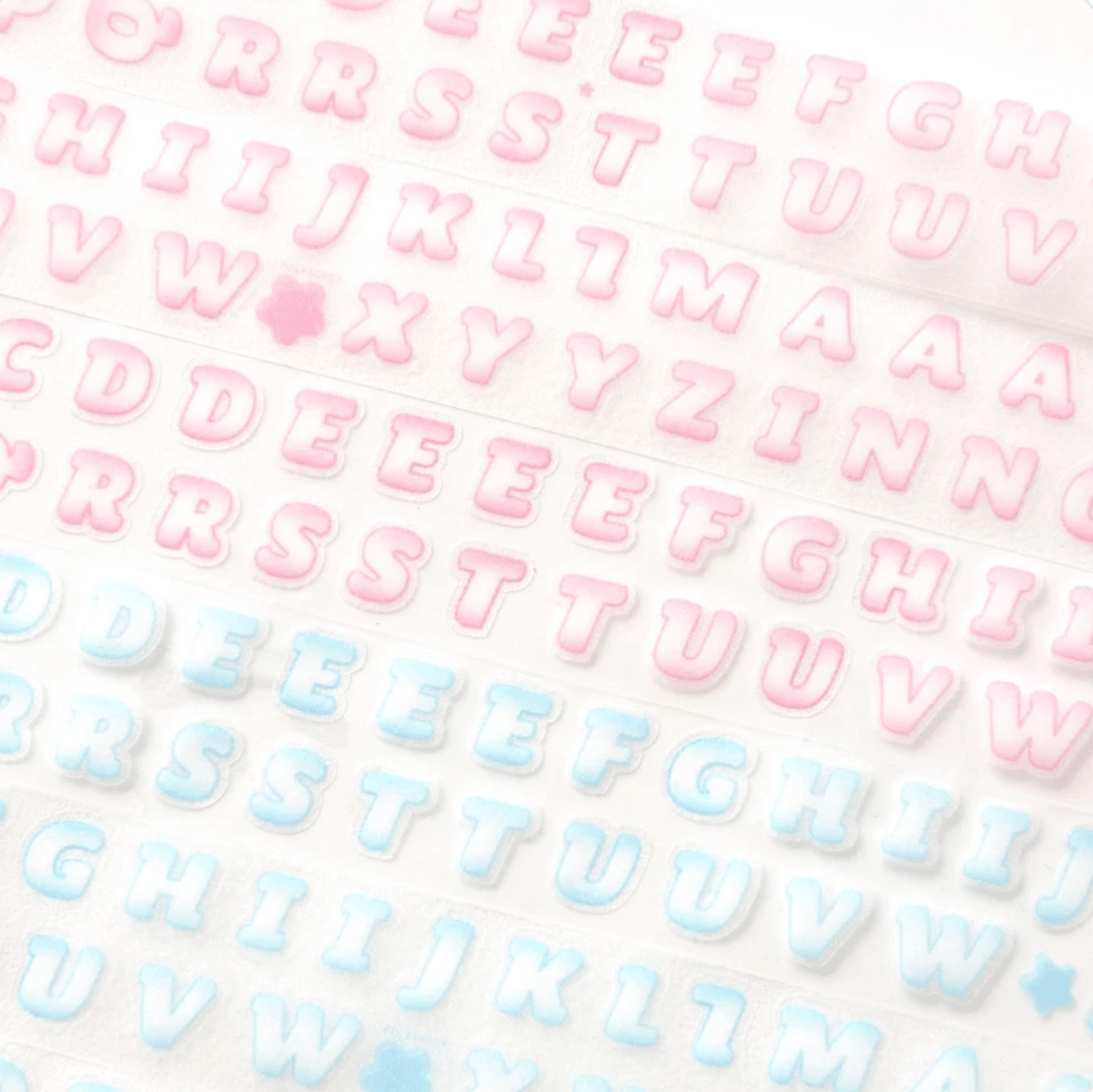 [PT09] Polticker 'New Kid Cream Alphabet' Sugar Glitter Kisscut Masking Tape (options) - Polticker_PT09S1 - Pink_korean_sticker_stationery