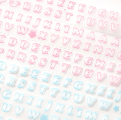[PT09] Polticker 'New Kid Cream Alphabet' Sugar Glitter Kisscut Masking Tape (options) - Polticker_PT09S1 - Pink_korean_sticker_stationery