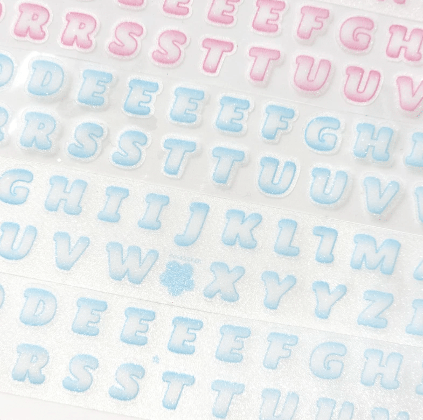[PT09] Polticker 'New Kid Cream Alphabet' Sugar Glitter Kisscut Masking Tape (options) - Polticker_PT09S2 - Blue_korean_sticker_stationery