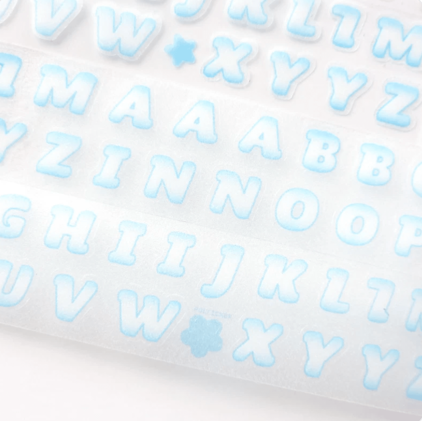 [PT09] Polticker 'New Kid Cream Alphabet' Sugar Glitter Kisscut Masking Tape (options) - Polticker_PT09S2 - Blue_korean_sticker_stationery