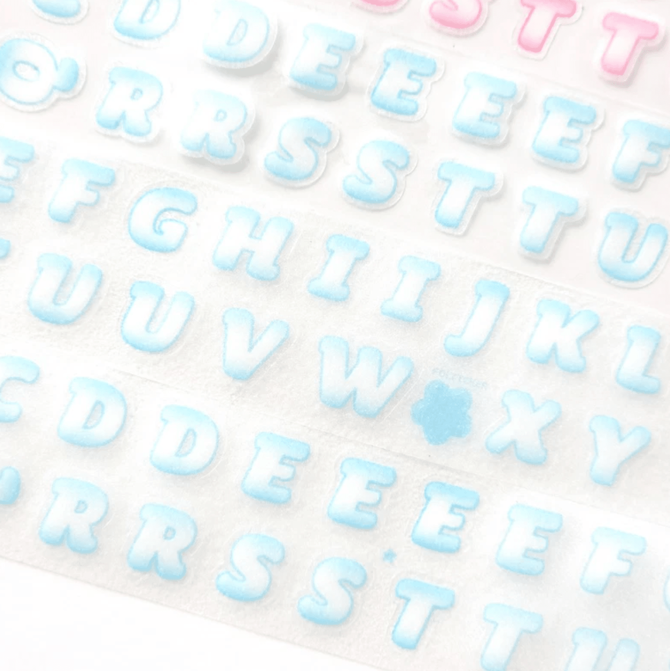 [PT09] Polticker 'New Kid Cream Alphabet' Sugar Glitter Kisscut Masking Tape (options) - Polticker_PT09S2 - Blue_korean_sticker_stationery