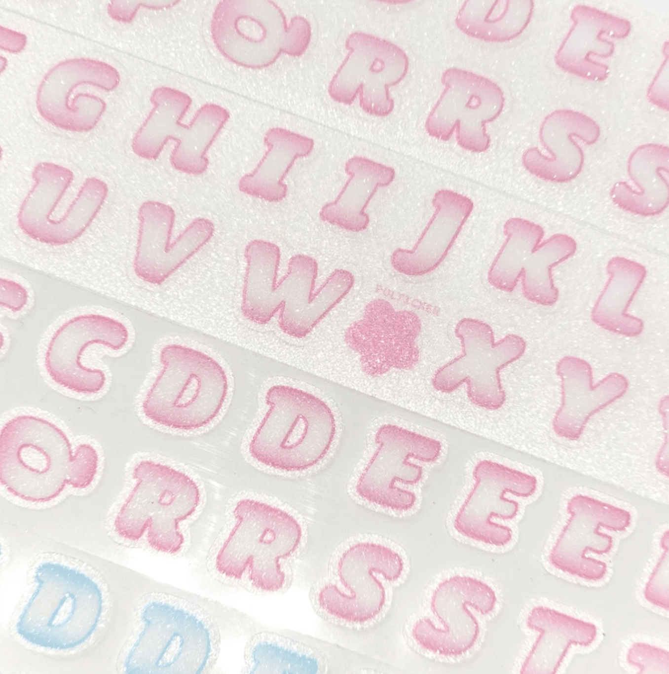 [PT09] Polticker 'New Kid Cream Alphabet' Sugar Glitter Kisscut Masking Tape (options) - Polticker_PT09S2 - Blue_korean_sticker_stationery