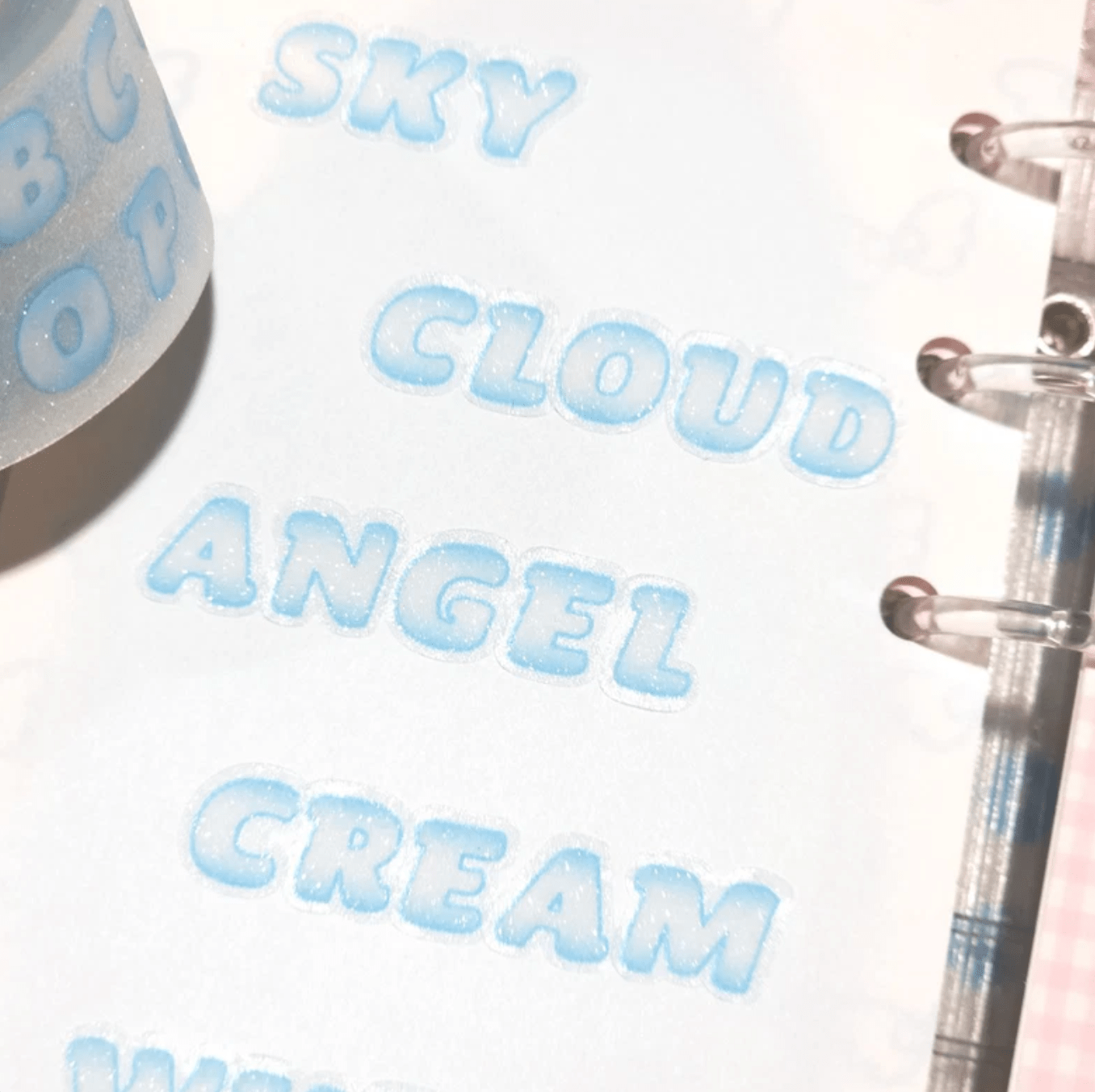 [PT09] Polticker 'New Kid Cream Alphabet' Sugar Glitter Kisscut Masking Tape (options) - Polticker_PT09S2 - Blue_korean_sticker_stationery