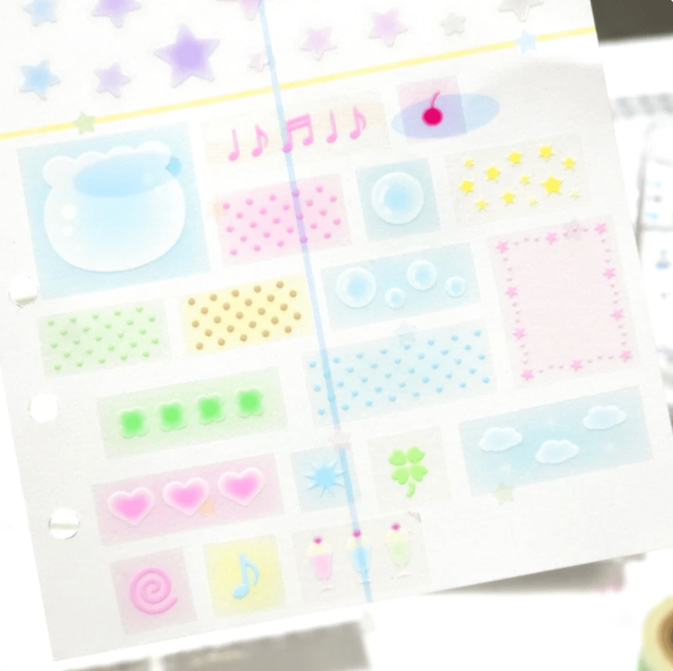 [PT13] Polticker 'Emobossed Square Square' Kisscut Masking Tape - Polticker__korean_sticker_stationery
