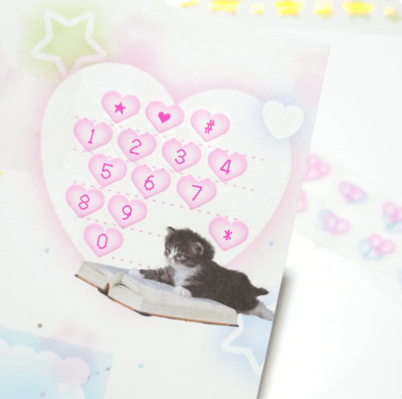 [PT14] Polticker 'Embossed Hear Number Buttons' Kisscut Masking Tape - Polticker__korean_sticker_stationery