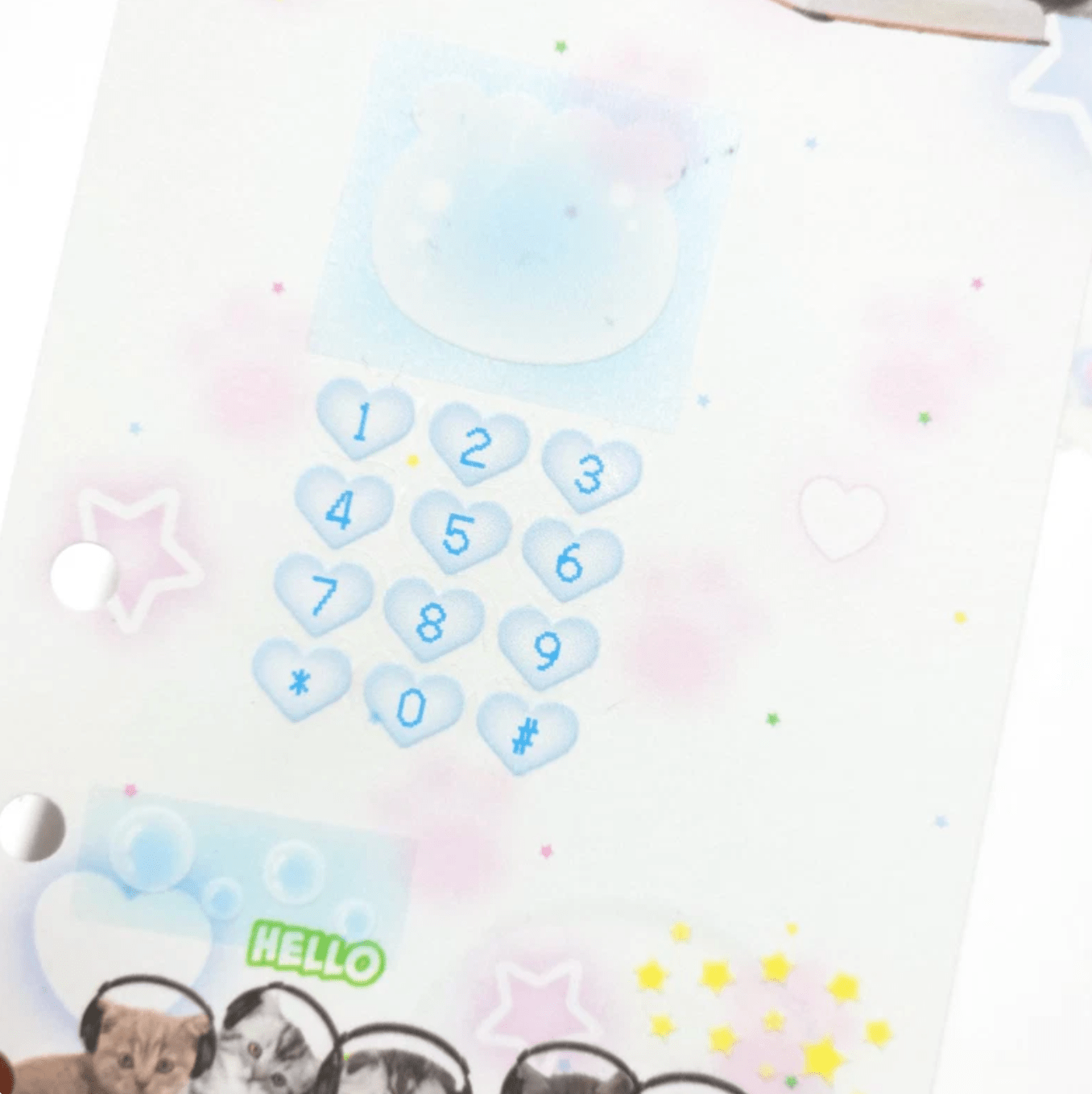 [PT14] Polticker 'Embossed Hear Number Buttons' Kisscut Masking Tape - Polticker__korean_sticker_stationery