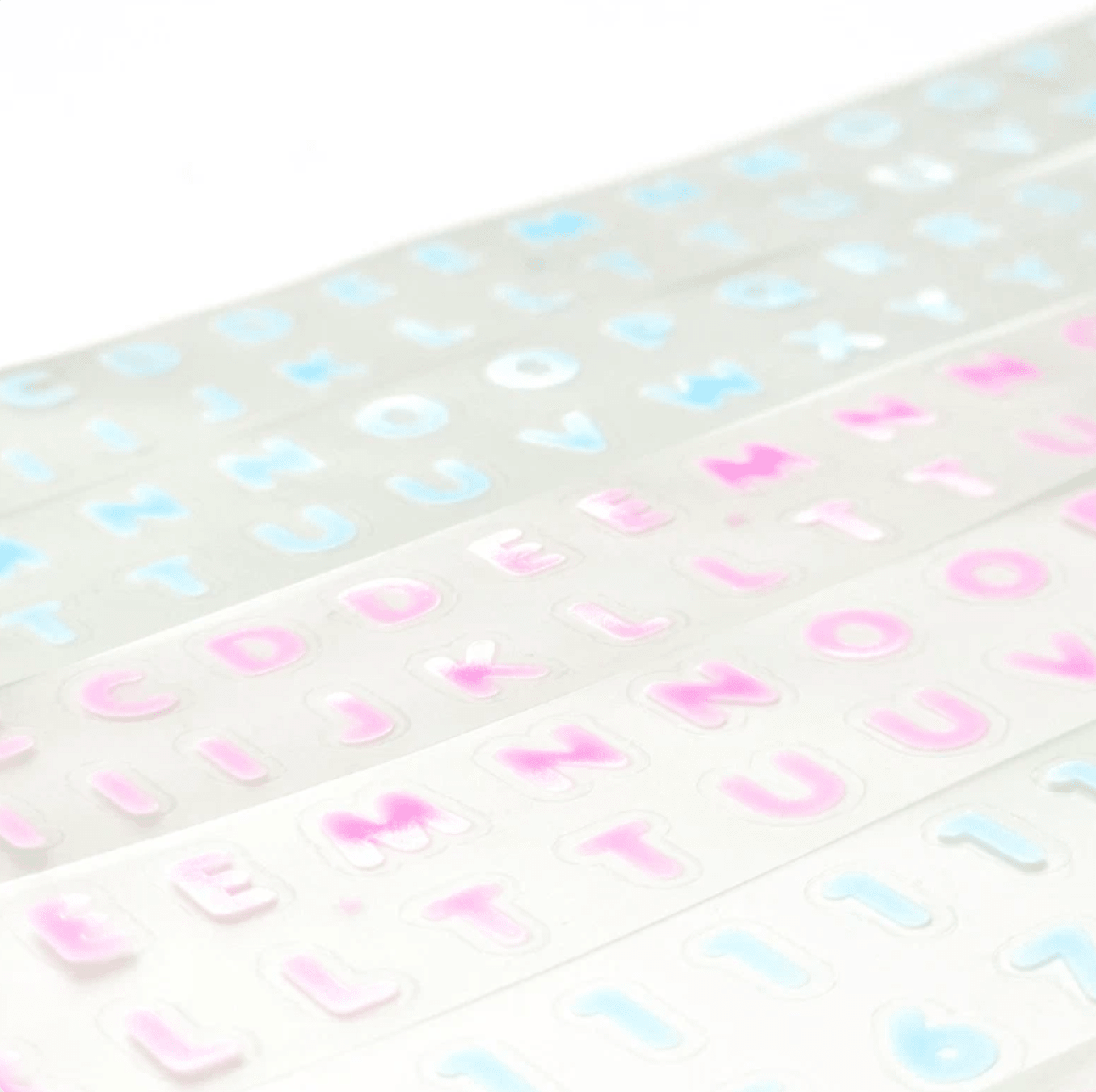 [PT15] Polticker 'Embossed Jelly Alphabet' Kisscut Masking Tape (optioins) - Polticker_PT15S2 - Blue_korean_sticker_stationery