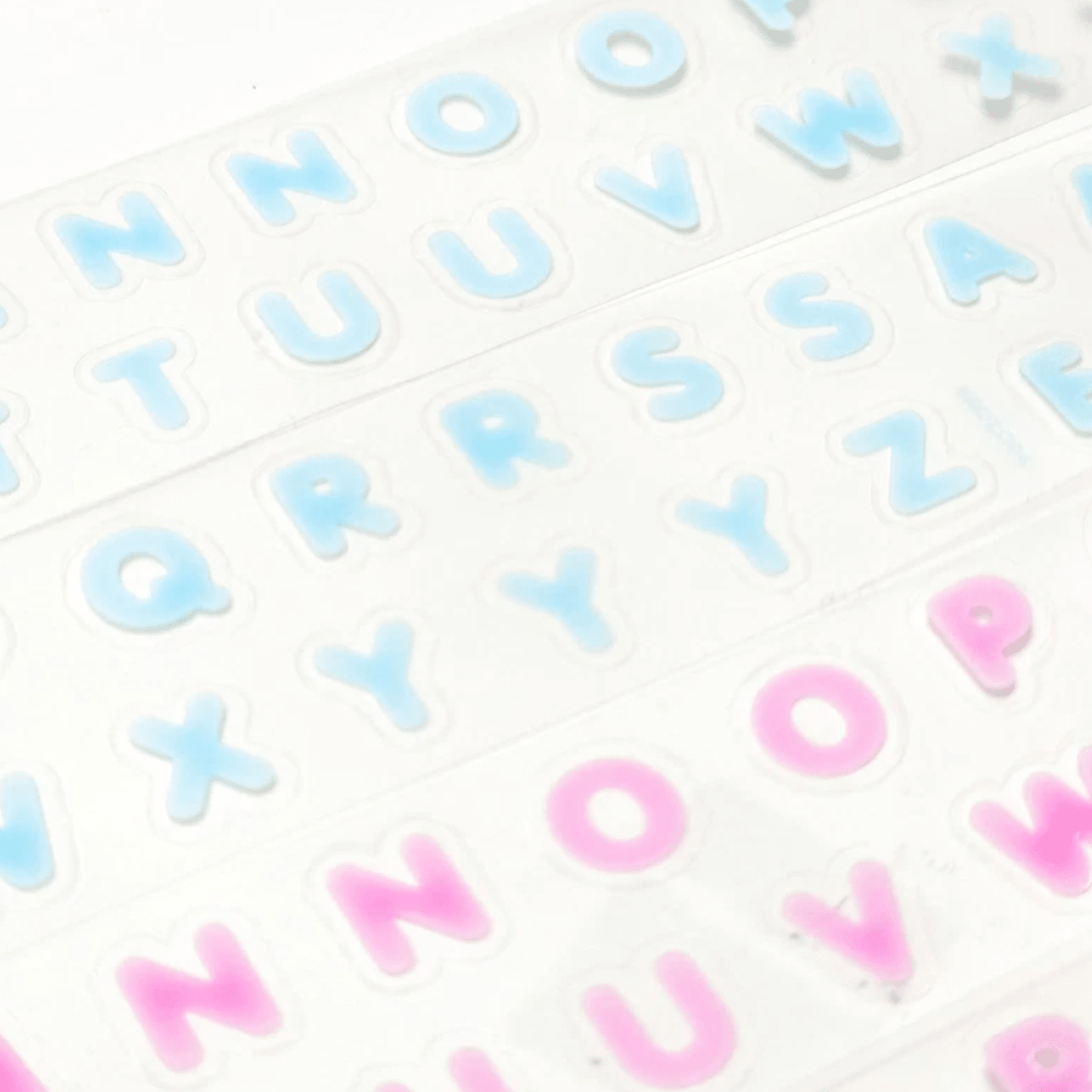 [PT15] Polticker 'Embossed Jelly Alphabet' Kisscut Masking Tape (optioins) - Polticker_PT15S2 - Blue_korean_sticker_stationery