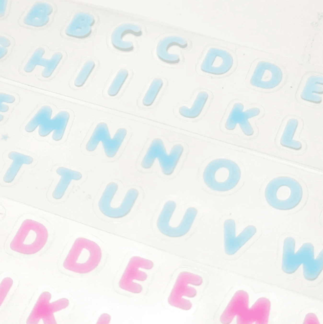 [PT15] Polticker 'Embossed Jelly Alphabet' Kisscut Masking Tape (optioins) - Polticker_PT15S2 - Blue_korean_sticker_stationery