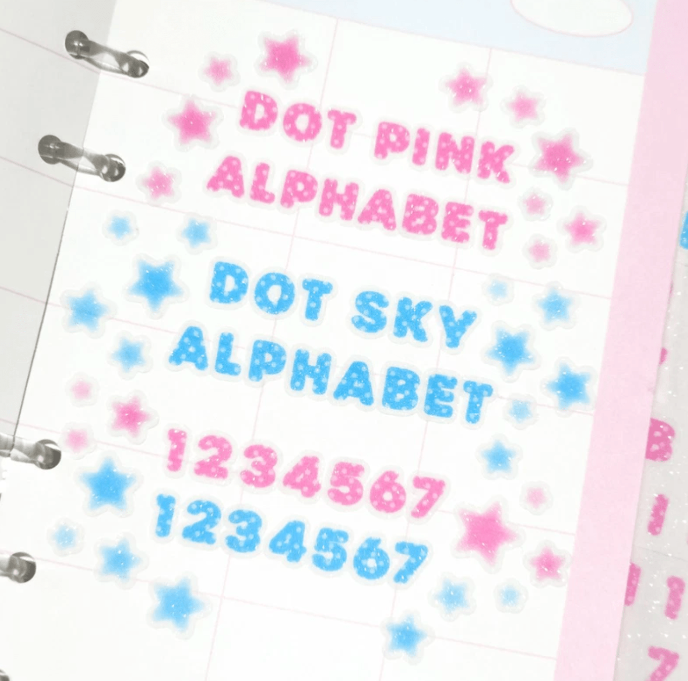 [PT16] Polticker 'Dotted Glitter Alphabet' Sugar Glitter Kisscut Masking Tape (options) - Polticker_PT16S1 - Pink_korean_sticker_stationery
