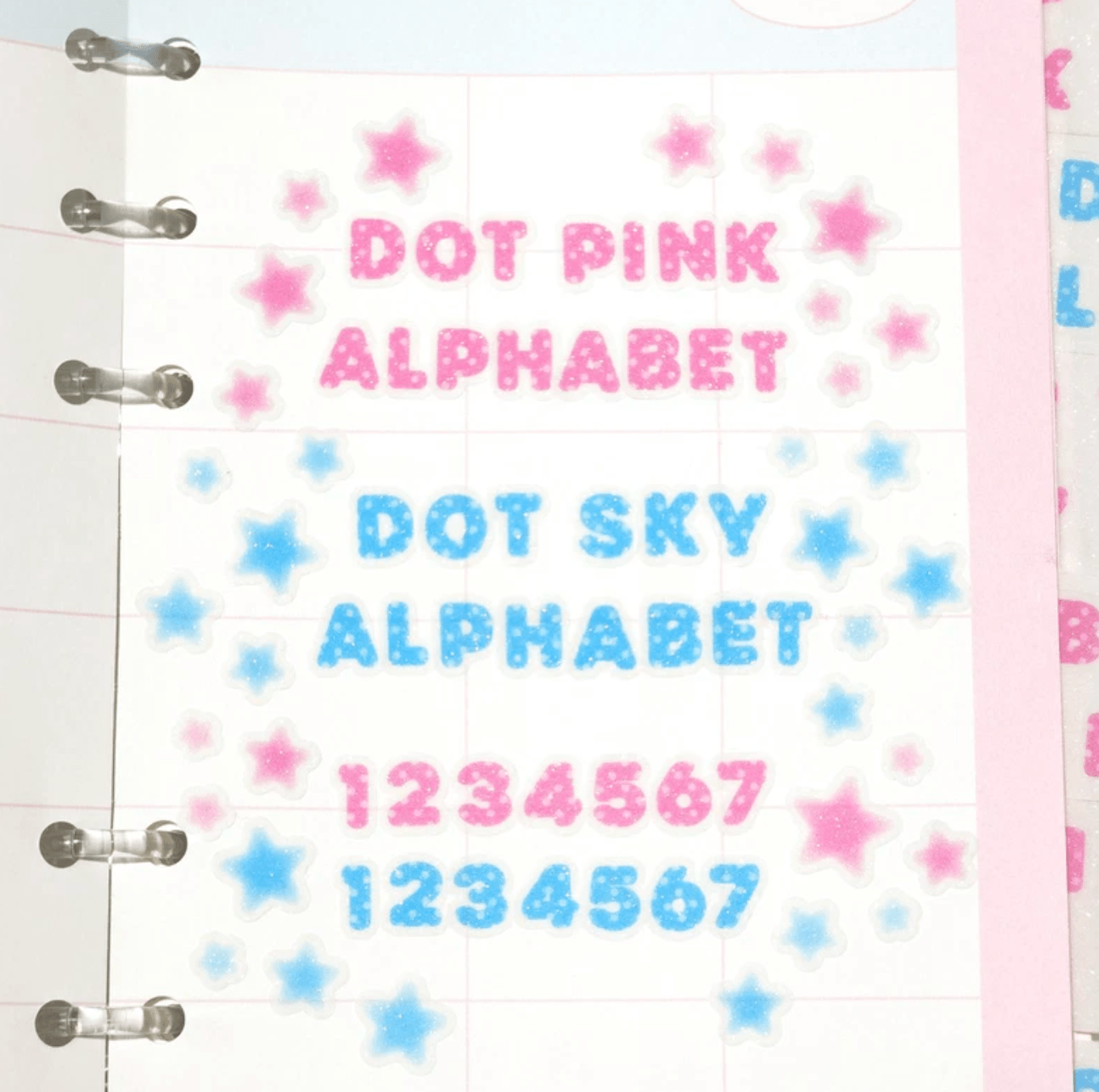 [PT16] Polticker 'Dotted Glitter Alphabet' Sugar Glitter Kisscut Masking Tape (options) - Polticker_PT16S1 - Pink_korean_sticker_stationery