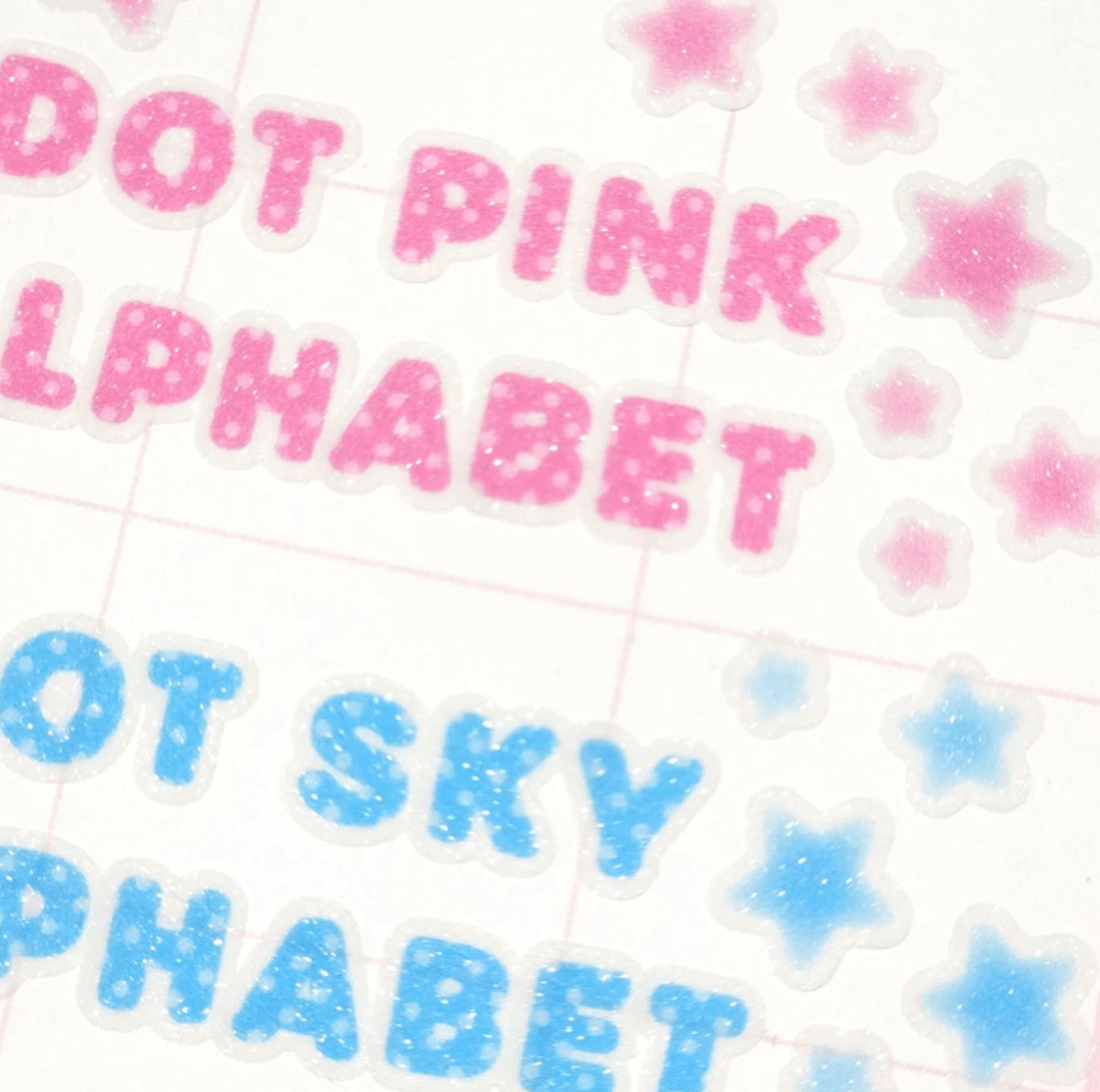 [PT16] Polticker 'Dotted Glitter Alphabet' Sugar Glitter Kisscut Masking Tape (options) - Polticker_PT16S1 - Pink_korean_sticker_stationery