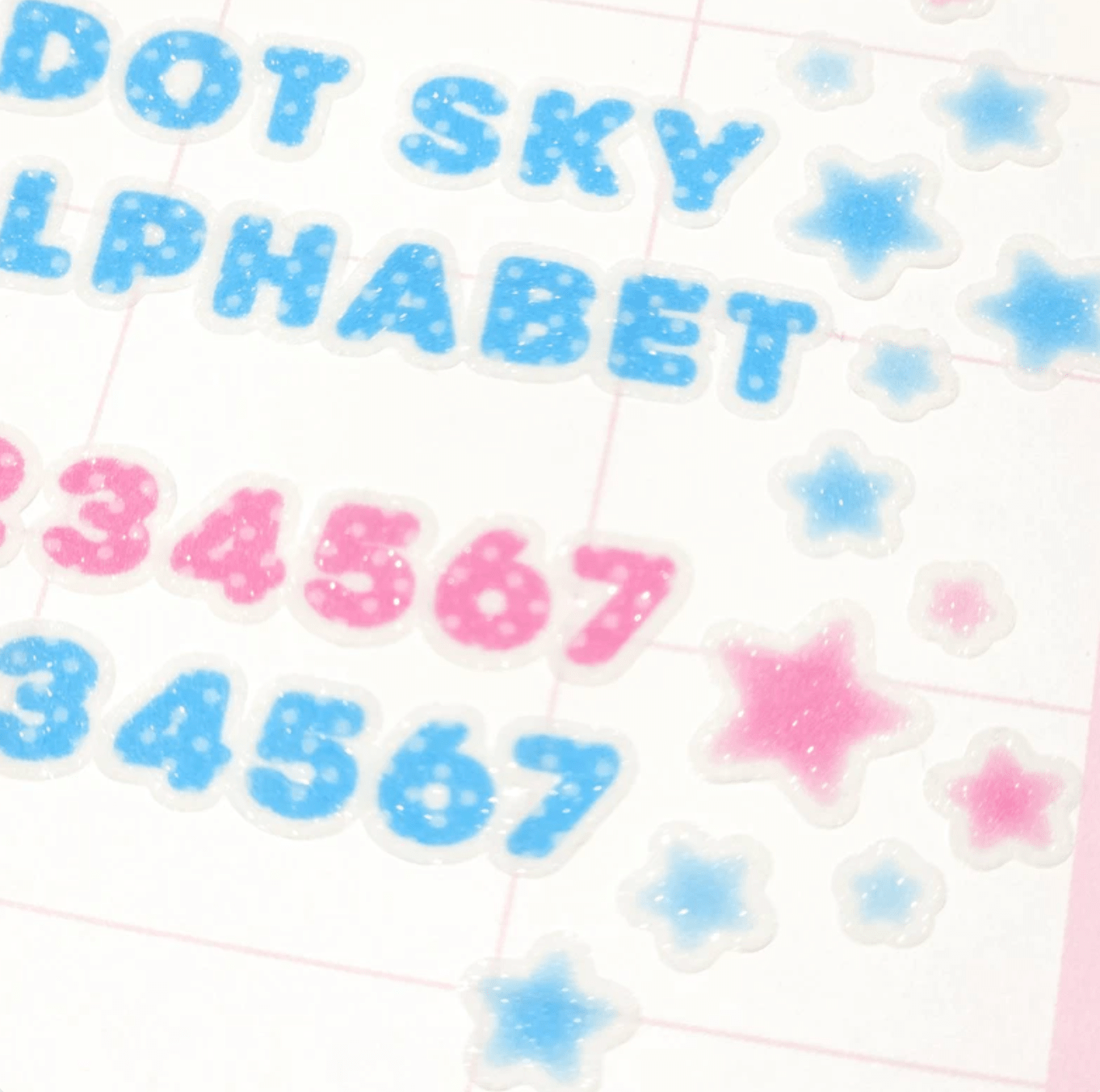 [PT16] Polticker 'Dotted Glitter Alphabet' Sugar Glitter Kisscut Masking Tape (options) - Polticker_PT16S1 - Pink_korean_sticker_stationery