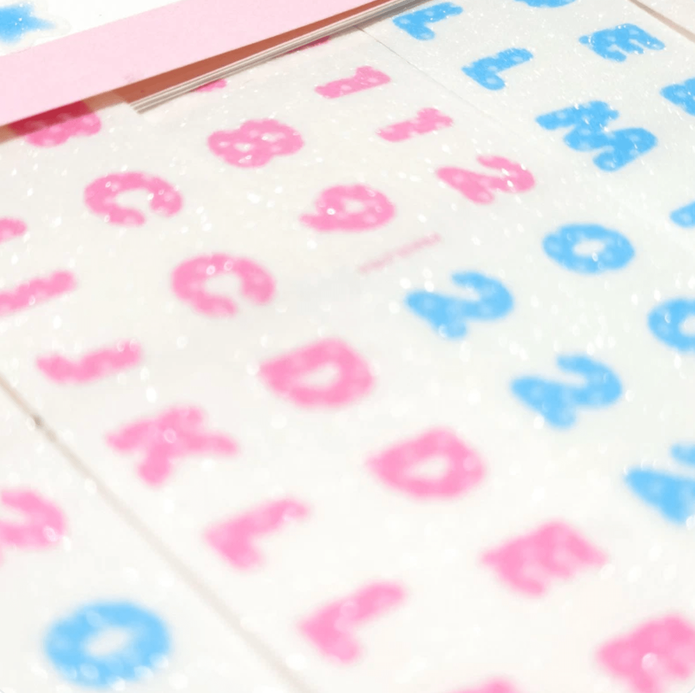[PT16] Polticker 'Dotted Glitter Alphabet' Sugar Glitter Kisscut Masking Tape (options) - Polticker_PT16S1 - Pink_korean_sticker_stationery