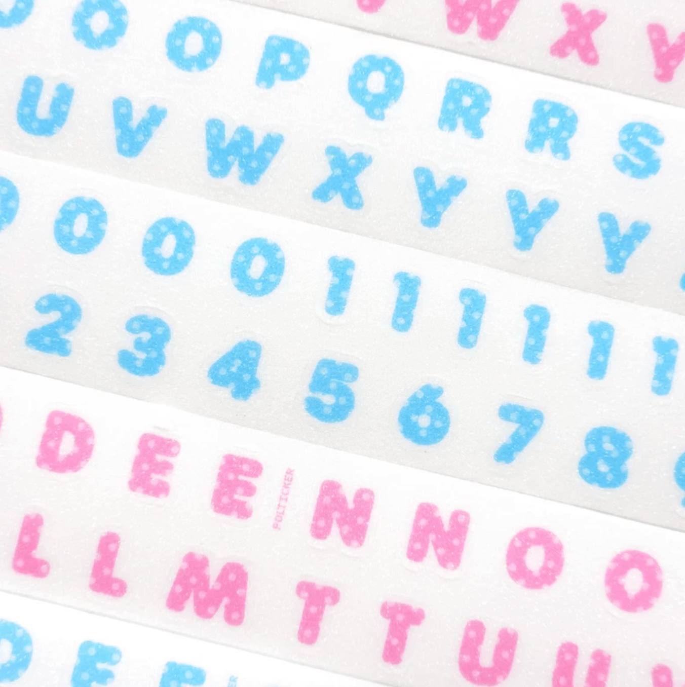 [PT16] Polticker 'Dotted Glitter Alphabet' Sugar Glitter Kisscut Masking Tape (options) - Polticker_PT16S1 - Pink_korean_sticker_stationery