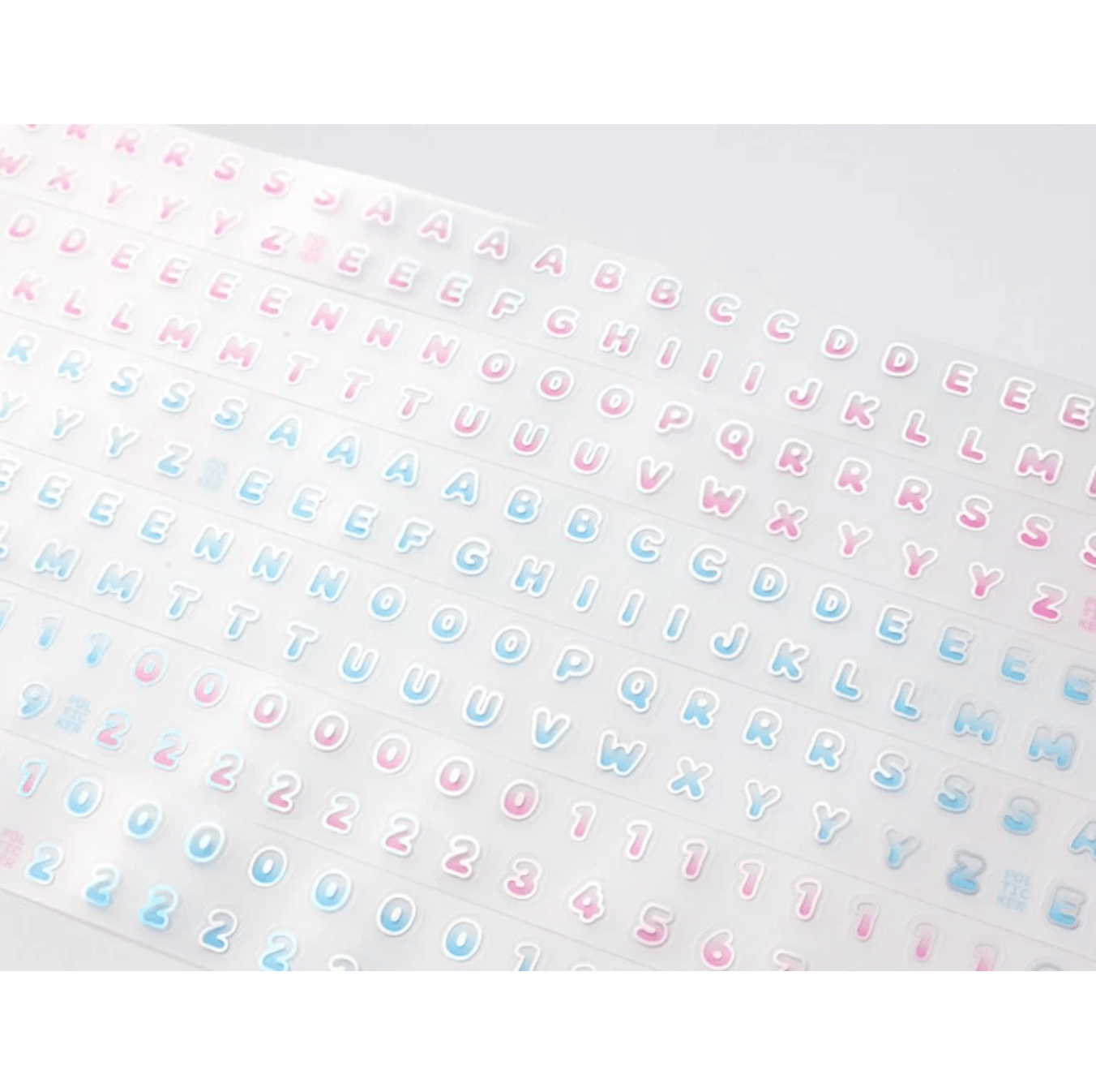 [PT21] Polticker 'Rounded Outline Alphabet' Hologram Kisscut Masking Tape (options) - Polticker_PT21S1 - Pink_korean_sticker_stationery