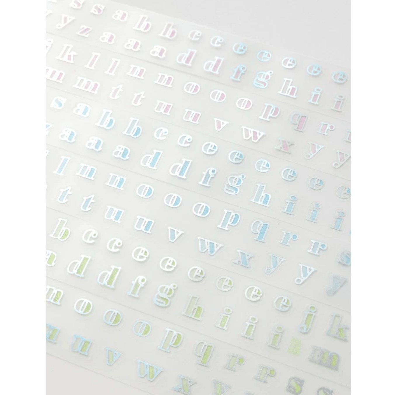 [PT22] Polticker 'Outline Alphabet' Hologram Kisscut Masking Tape (options) - Polticker_PT22S1 - Pink_korean_sticker_stationery