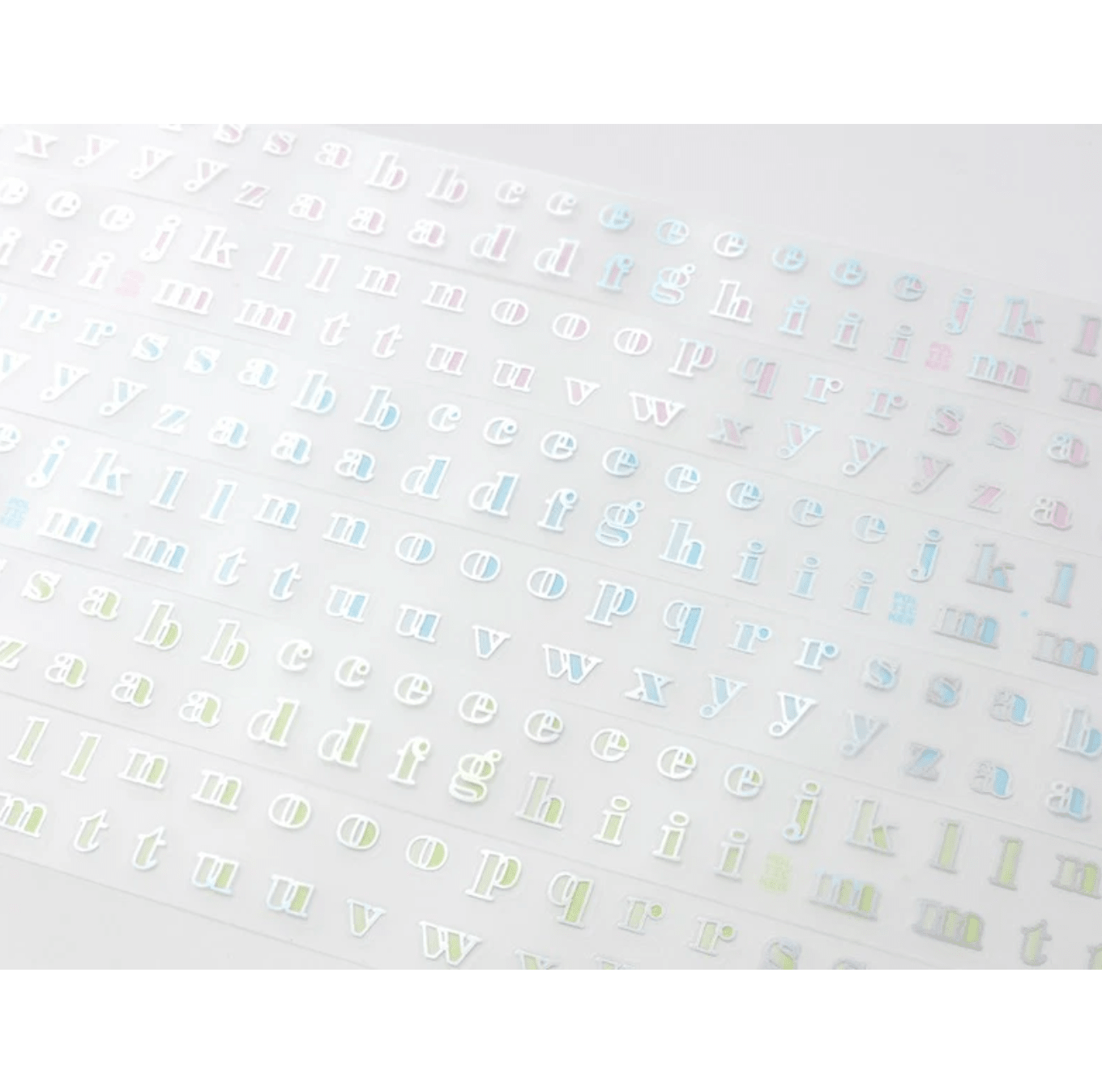 [PT22] Polticker 'Outline Alphabet' Hologram Kisscut Masking Tape (options) - Polticker_PT22S1 - Pink_korean_sticker_stationery
