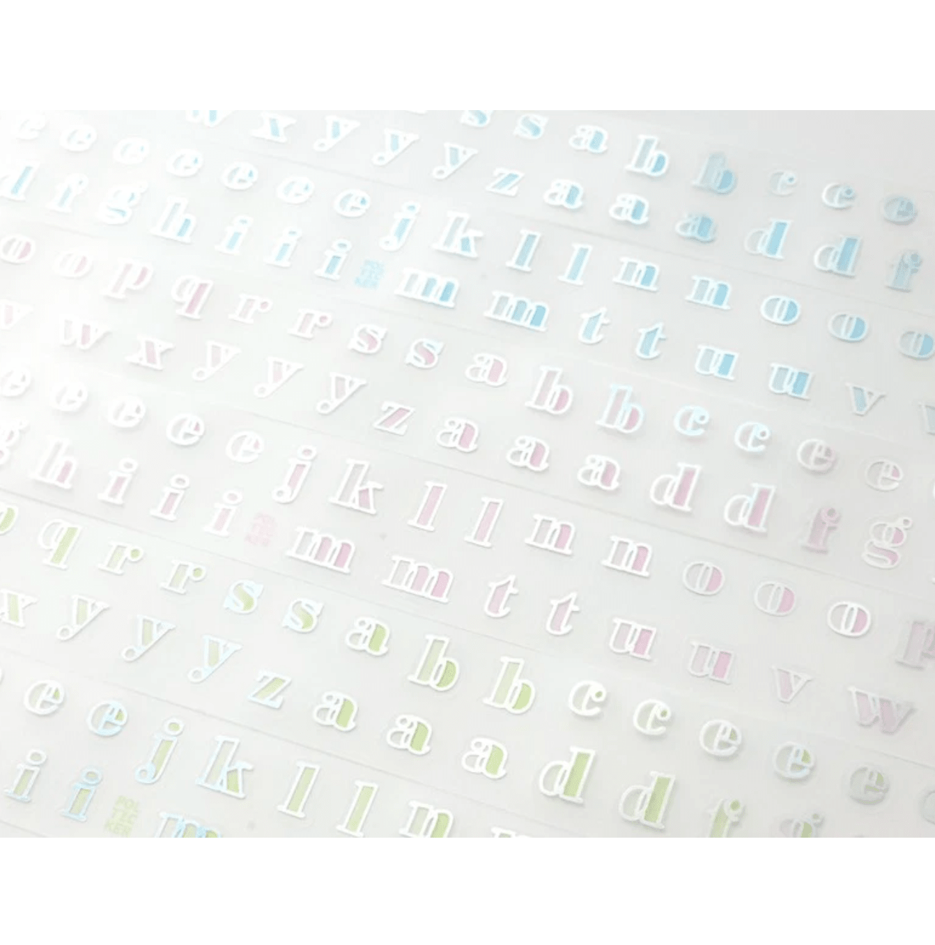 [PT22] Polticker 'Outline Alphabet' Hologram Kisscut Masking Tape (options) - Polticker_PT22S1 - Pink_korean_sticker_stationery