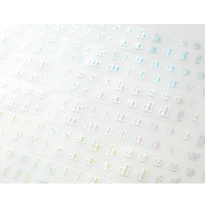 [PT22] Polticker 'Outline Alphabet' Hologram Kisscut Masking Tape (options) - Polticker_PT22S1 - Pink_korean_sticker_stationery