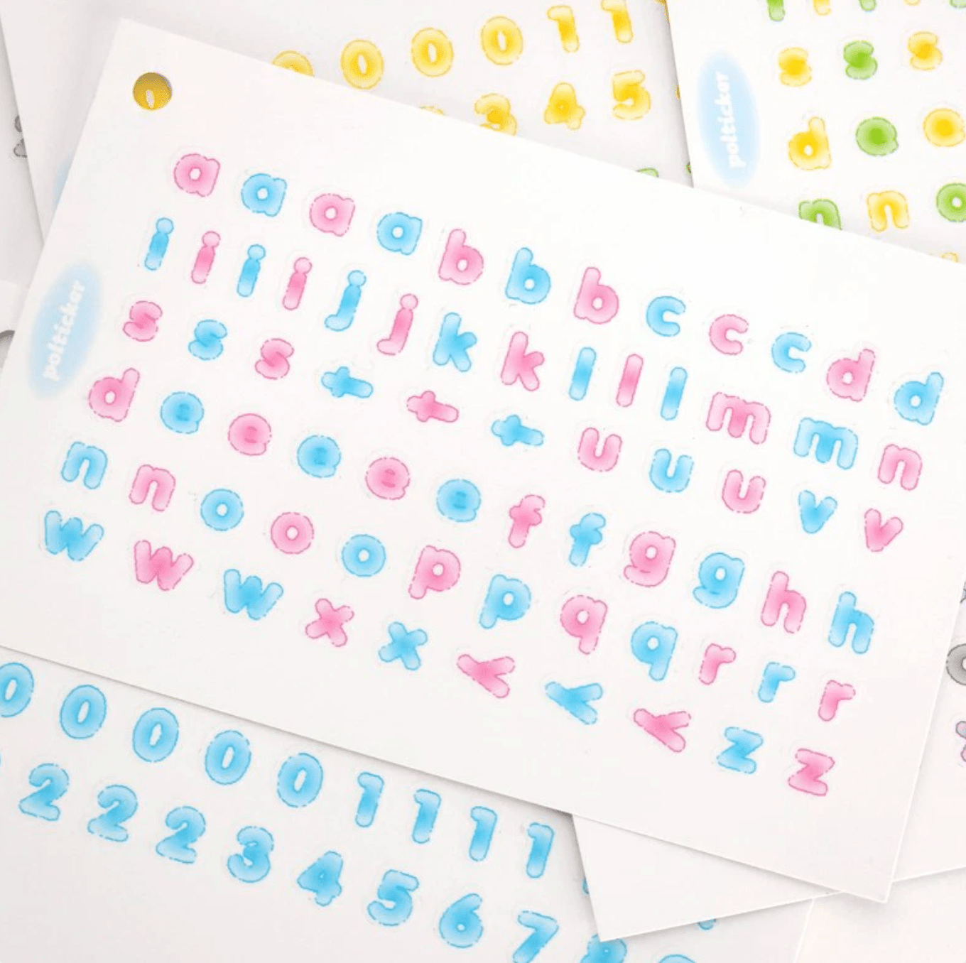 [PT26] Polticker 'Candy Alphabet' Kisscut Masking Tape (options) - Polticker_PT26S1 - Pink & Blue_korean_sticker_stationery