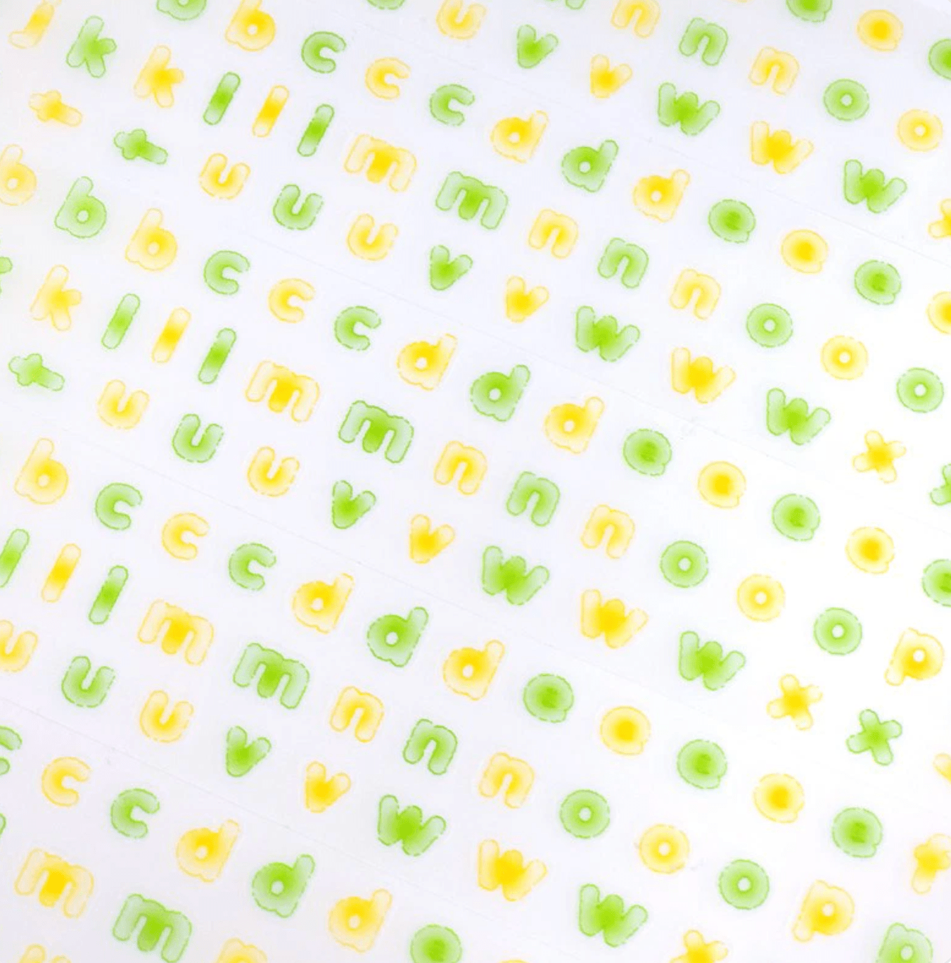 [PT26] Polticker 'Candy Alphabet' Kisscut Masking Tape (options) - Polticker_PT26S2 - Yellow & Green_korean_sticker_stationery