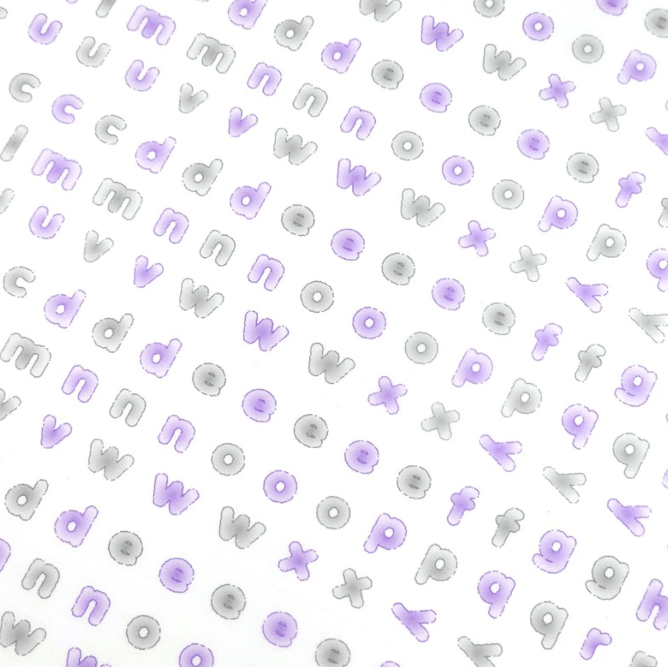 [PT26] Polticker 'Candy Alphabet' Kisscut Masking Tape (options) - Polticker_PT26S3 - Purple & Black_korean_sticker_stationery