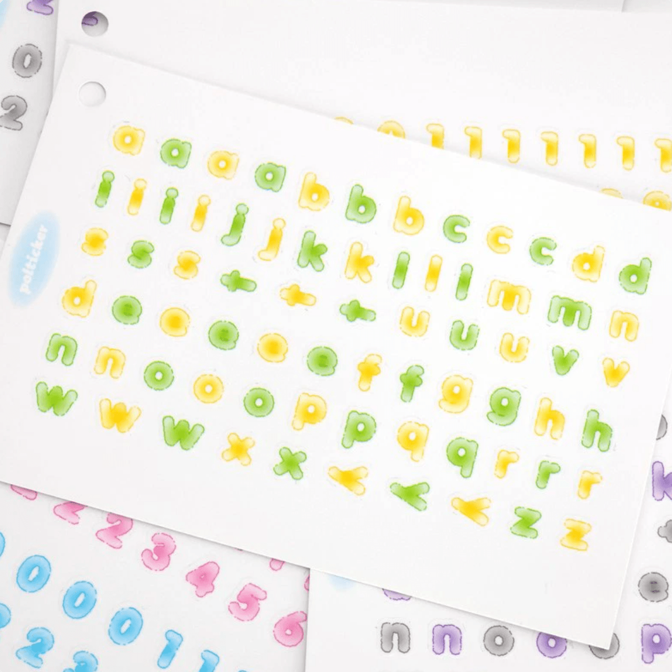 [PT26] Polticker 'Candy Alphabet' Kisscut Masking Tape (options) - Polticker_PT26S2 - Yellow & Green_korean_sticker_stationery