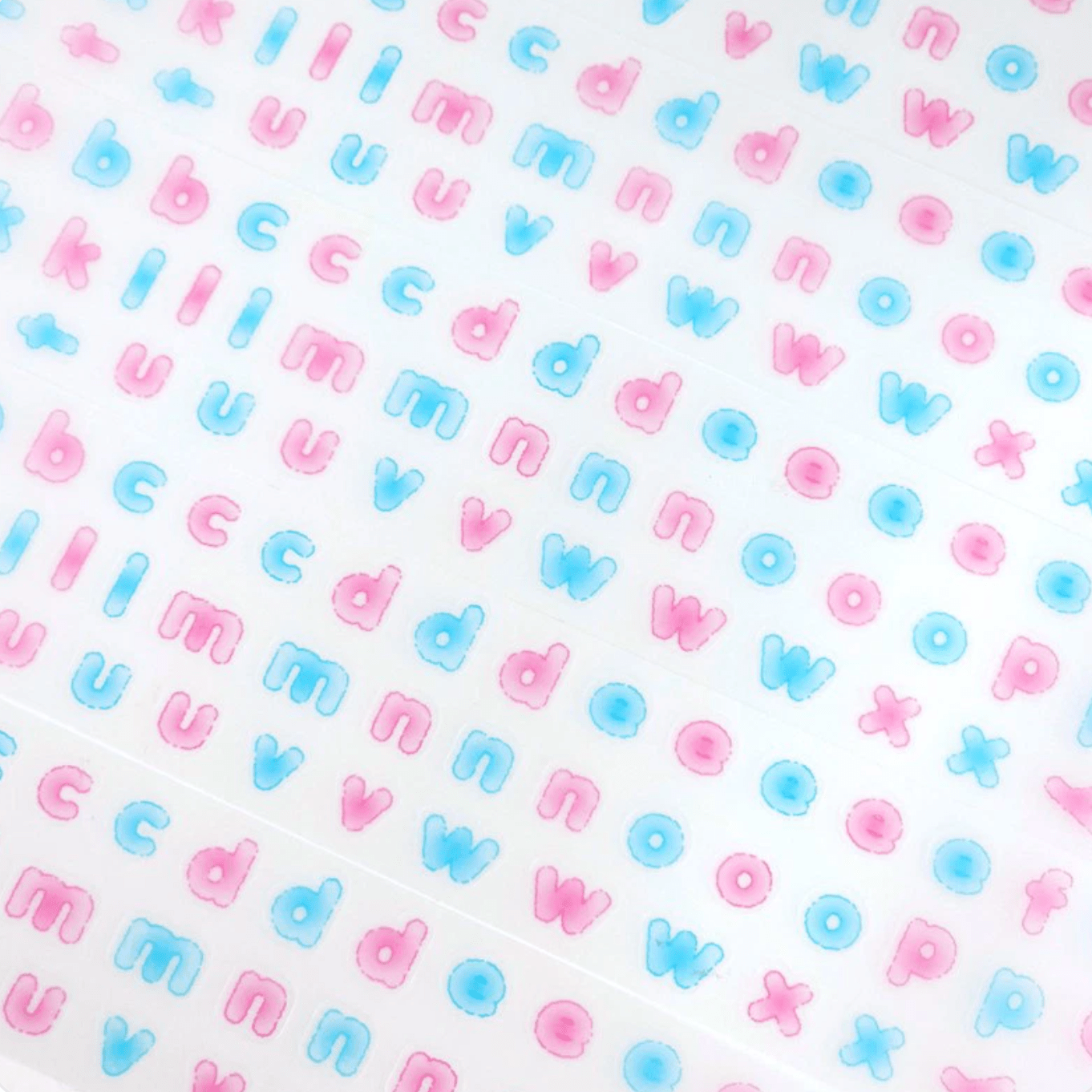 [PT26] Polticker 'Candy Alphabet' Kisscut Masking Tape (options) - Polticker_PT26S1 - Pink & Blue_korean_sticker_stationery