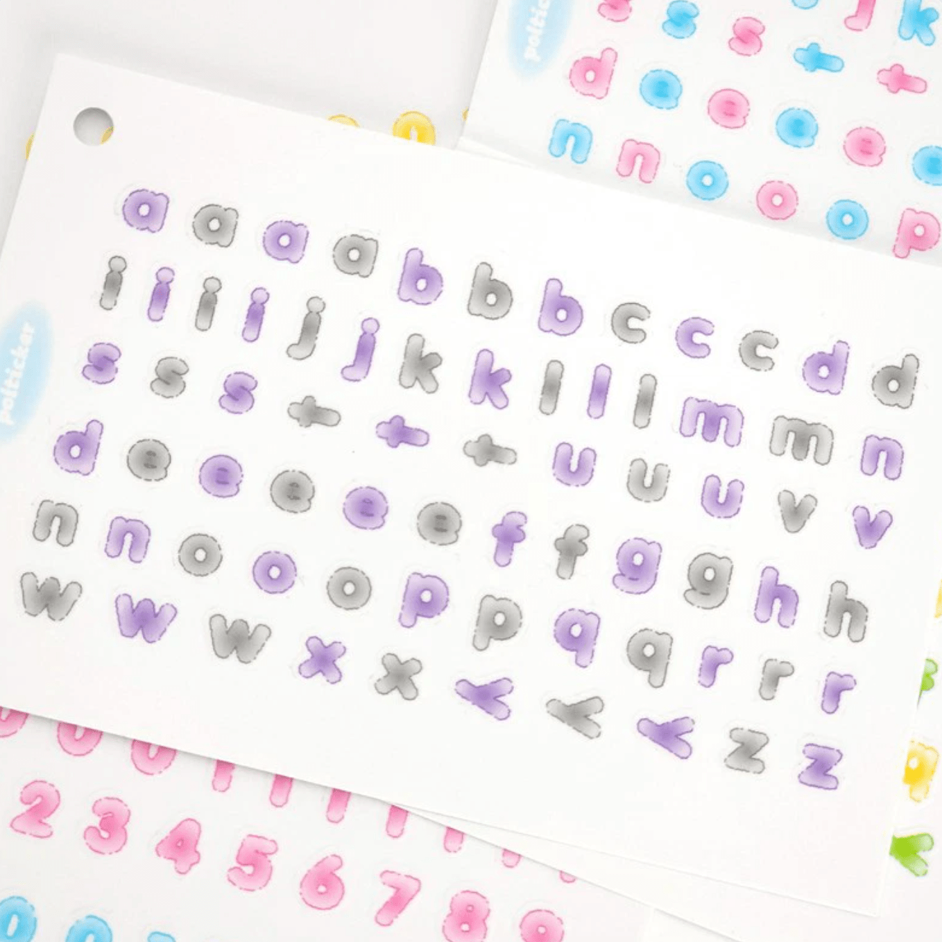 [PT26] Polticker 'Candy Alphabet' Kisscut Masking Tape (options) - Polticker_PT26S3 - Purple & Black_korean_sticker_stationery