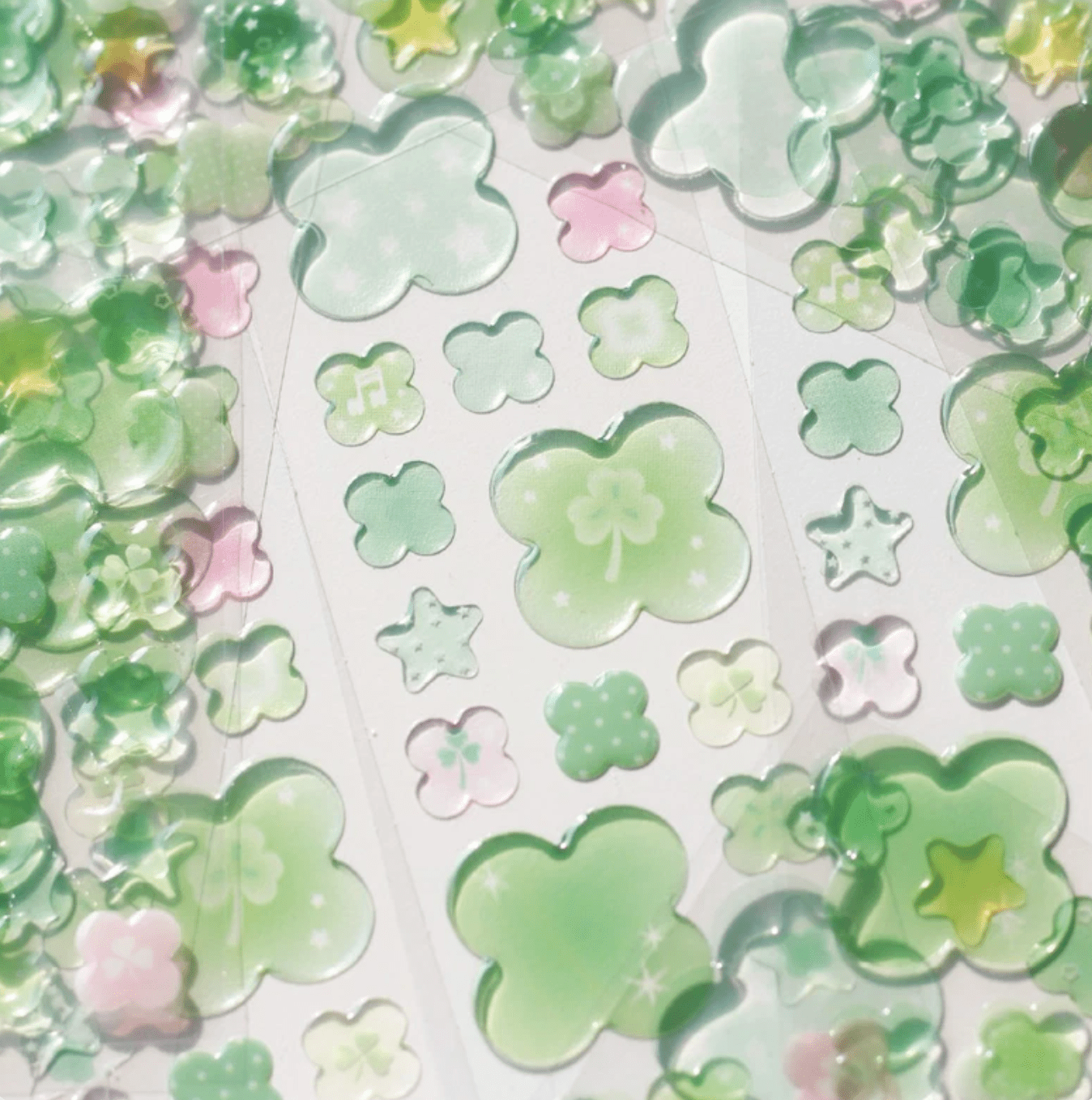 [PT29] Polticker 'Happiness Post Office Collaboration' Epoxy Sticker Sheets (options) - Polticker_PT29S1 - Clover_korean_sticker_stationery