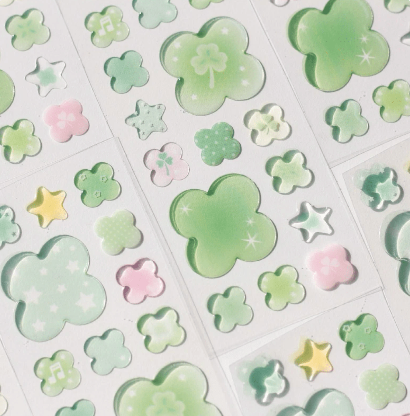 [PT29] Polticker 'Happiness Post Office Collaboration' Epoxy Sticker Sheets (options) - Polticker_PT29S1 - Clover_korean_sticker_stationery