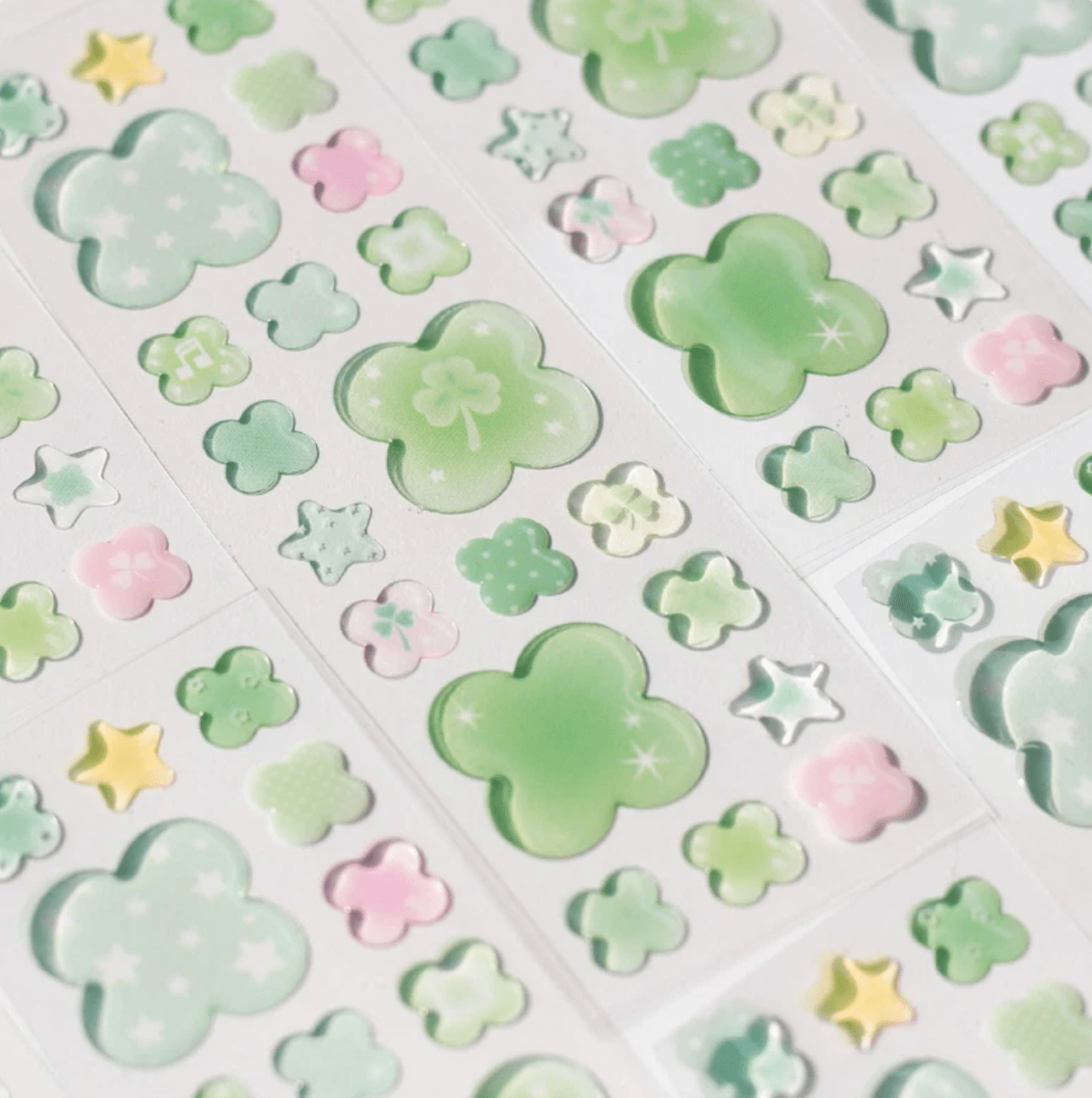 [PT29] Polticker 'Happiness Post Office Collaboration' Epoxy Sticker Sheets (options) - Polticker_PT29S1 - Clover_korean_sticker_stationery