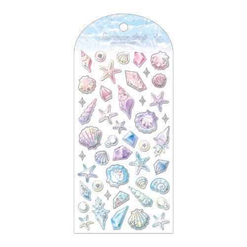 [Q - LiA] Summer Drop Sticker Sheet (options) - Kamio Japan_Shell_korean_sticker_stationery