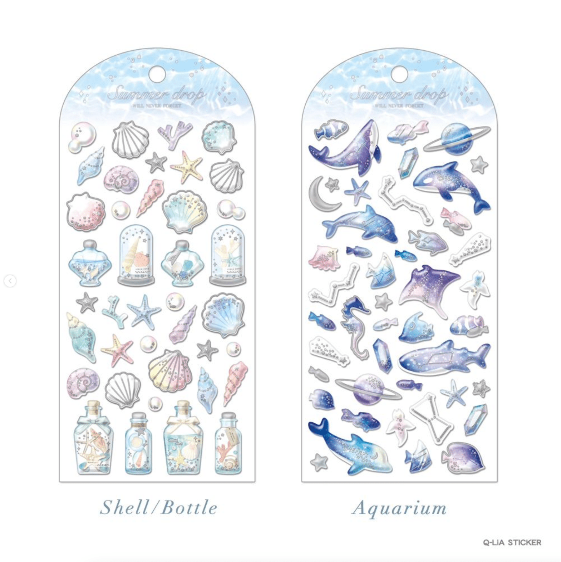[Q - LiA] Summer Drop Sticker Sheet (options) - Kamio Japan_Shell_korean_sticker_stationery
