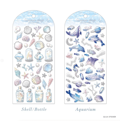 [Q - LiA] Summer Drop Sticker Sheet (options) - Kamio Japan_Shell_korean_sticker_stationery