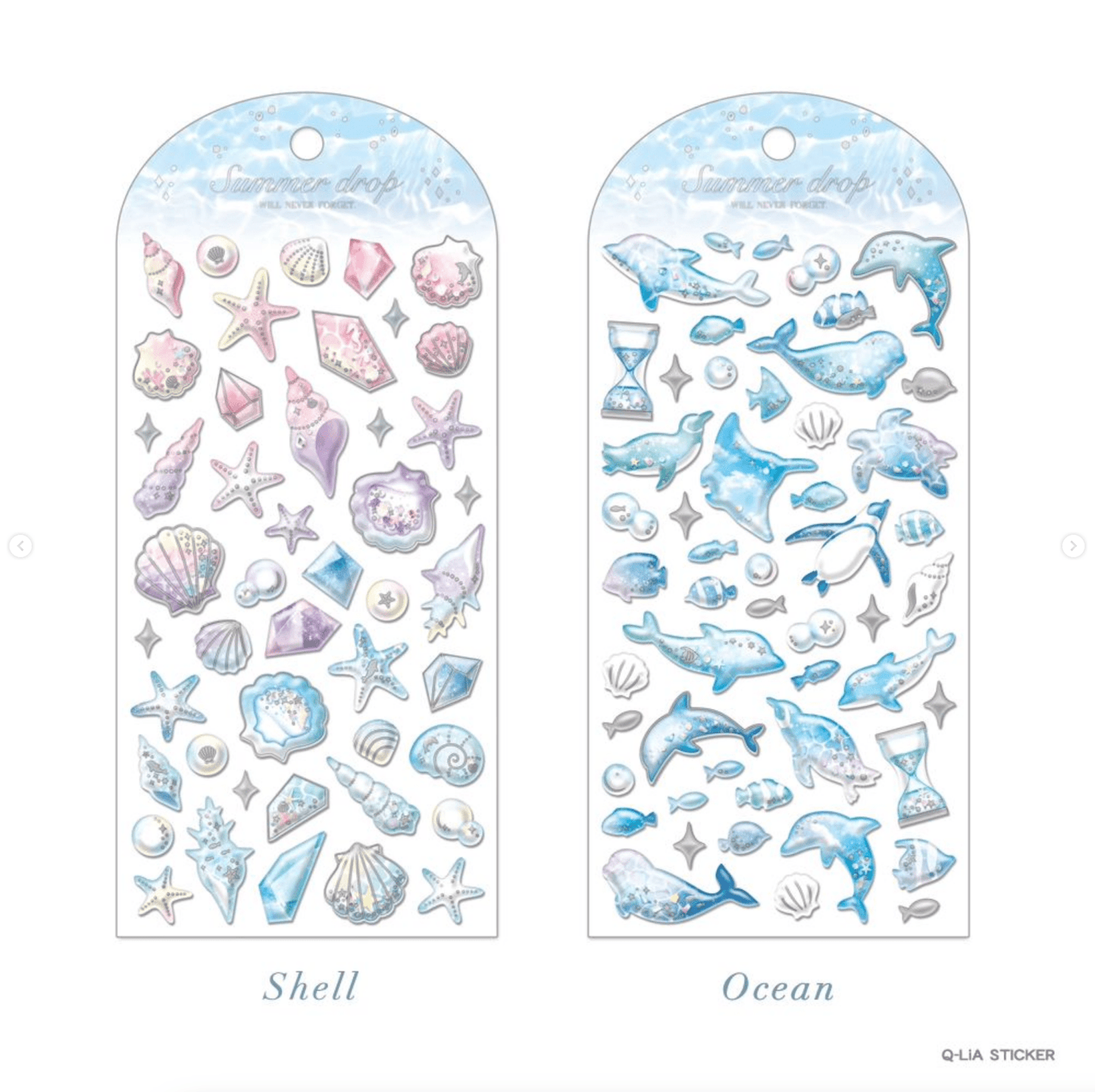 [Q - LiA] Summer Drop Sticker Sheet (options) - Kamio Japan_Shell_korean_sticker_stationery