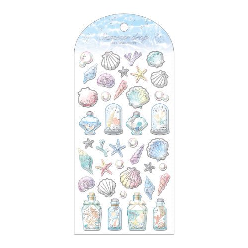 [Q - LiA] Summer Drop Sticker Sheet (options) - Kamio Japan_Shell/Bottle_korean_sticker_stationery