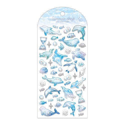 [Q - LiA] Summer Drop Sticker Sheet (options) - Kamio Japan_Ocean_korean_sticker_stationery
