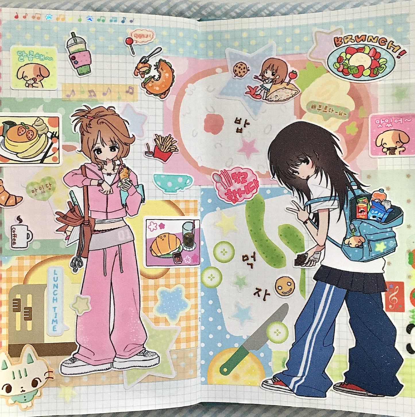 [RC01] NEW Rico Maru 'Let's Eat' Sticker Sheet -Rico Maru__korean_sticker_stationery