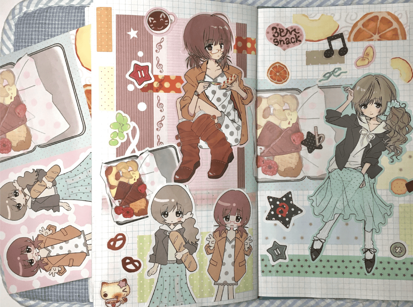 [RC03] NEW Rico Maru '3PM Snack' Sticker Sheet -Rico Maru__korean_sticker_stationery