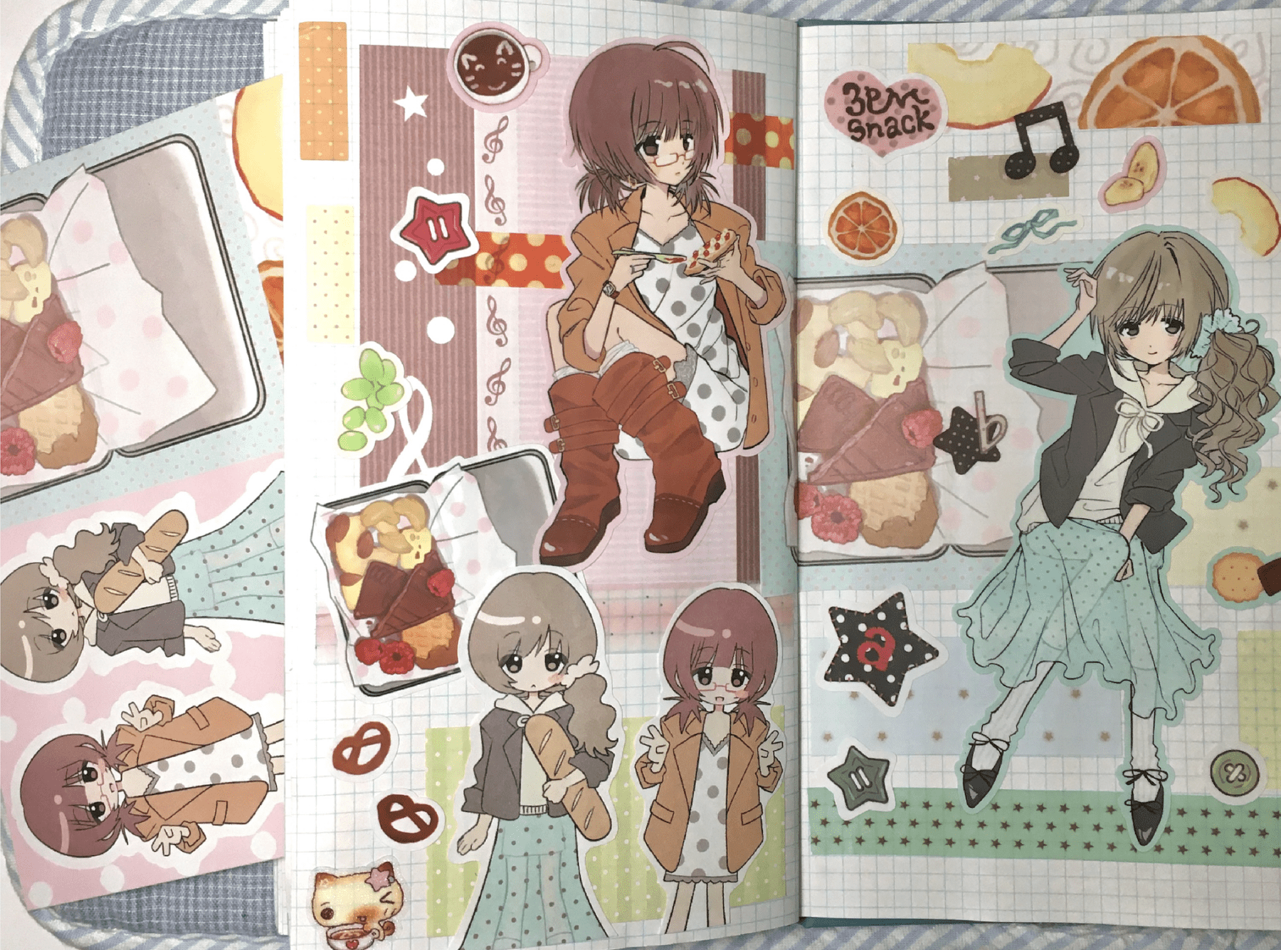 [RC03] NEW Rico Maru '3PM Snack' Sticker Sheet -Rico Maru__korean_sticker_stationery